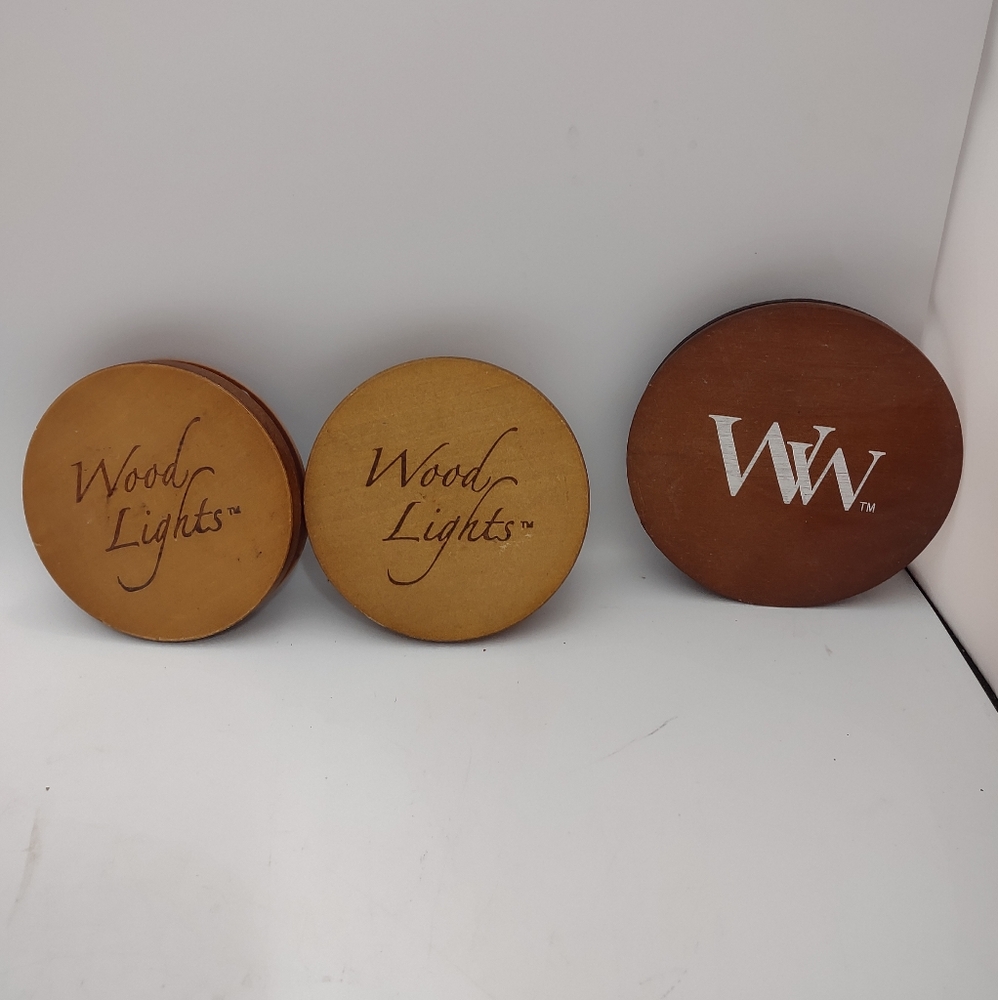 WW Woodwick / Bath & Body Works Candle & Wood Lights Wood Lids Only Lot Of 3